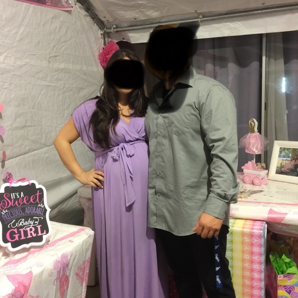 Lilac Maternity Wrap Dress - Picture 3 of 3